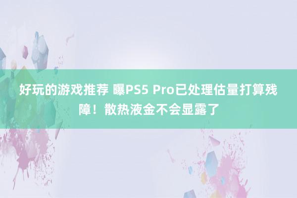 好玩的游戏推荐 曝PS5 Pro已处理估量打算残障！散热液金不会显露了